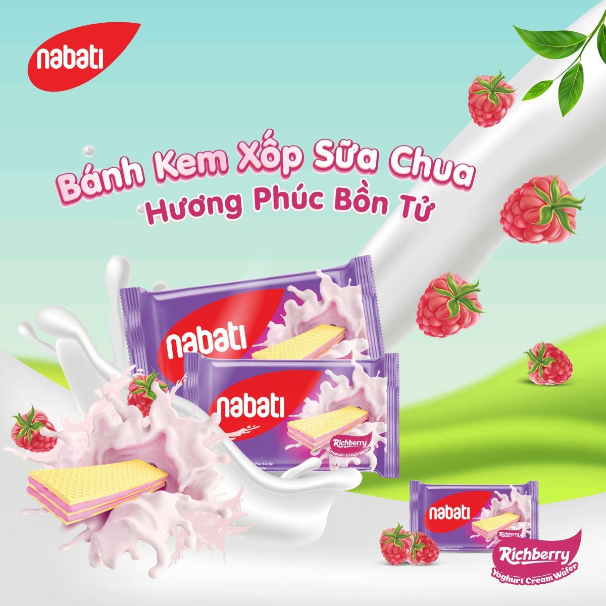 Ra mắt Nabati vị sữa chua phúc bồn tử thơm ngon mới