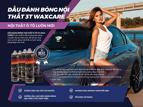 Chai xịt bóng xe Waxcare 3T chính hãng