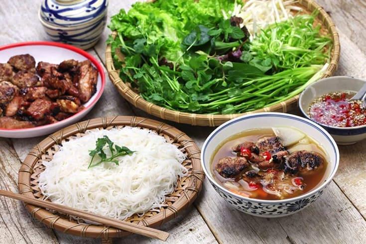 Bun cha made from rice vermicelli