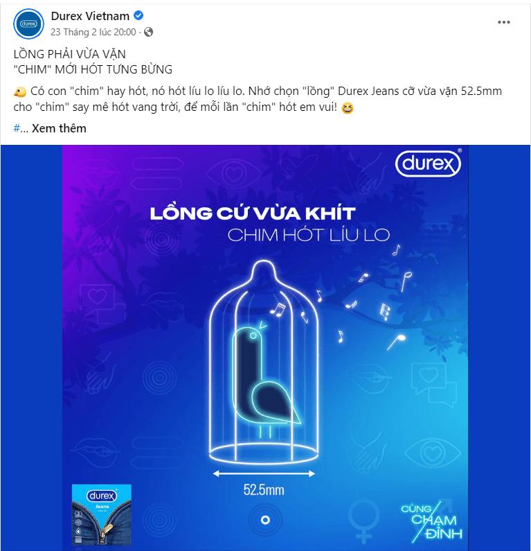 Một ví dụ content do copywriter & designer của Durex sáng tạo.