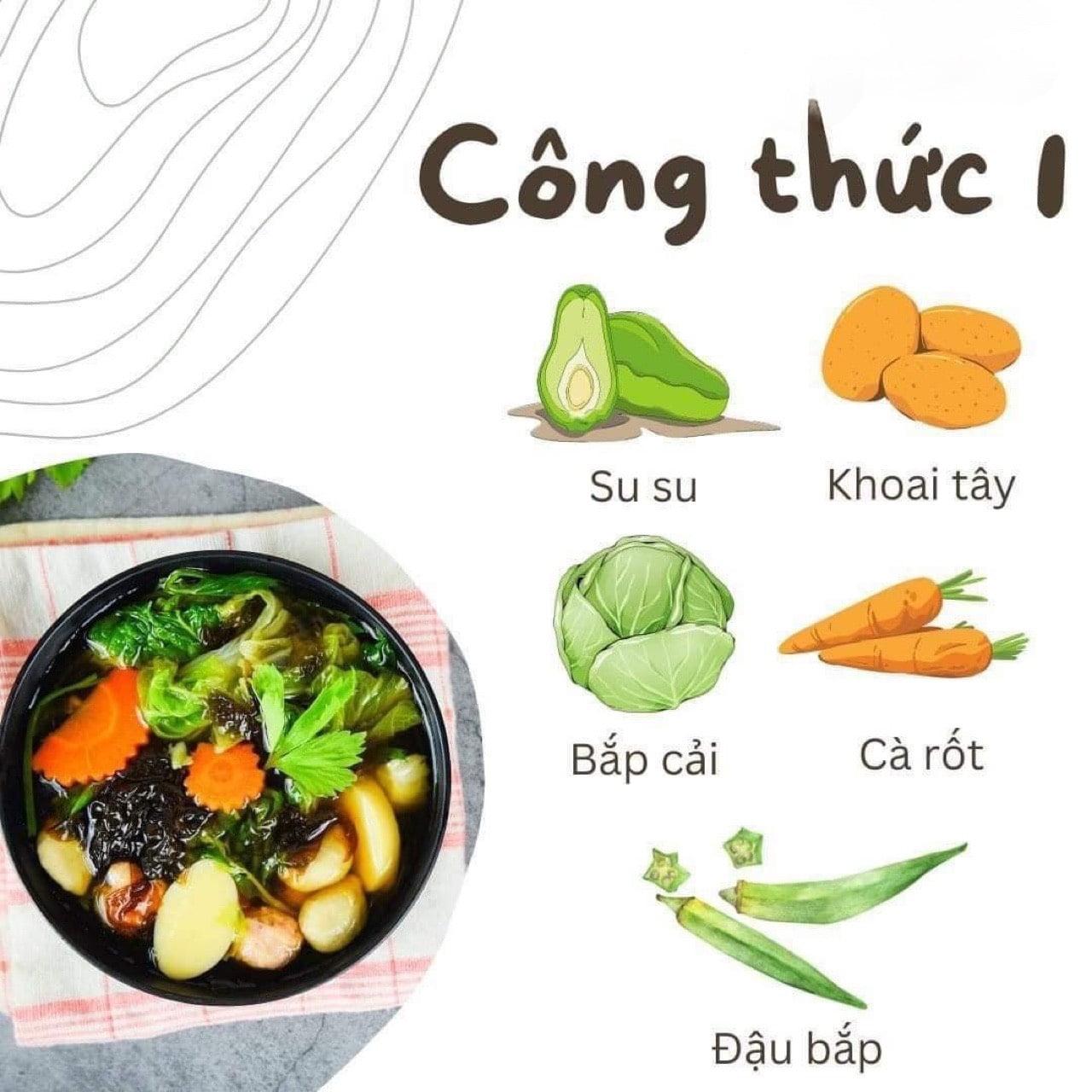 Nước dashi từ rau củ cho bé