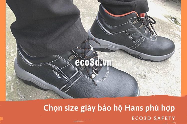 Hướng dẫn chọn size giày bảo hộ Hans Hàn Quốc