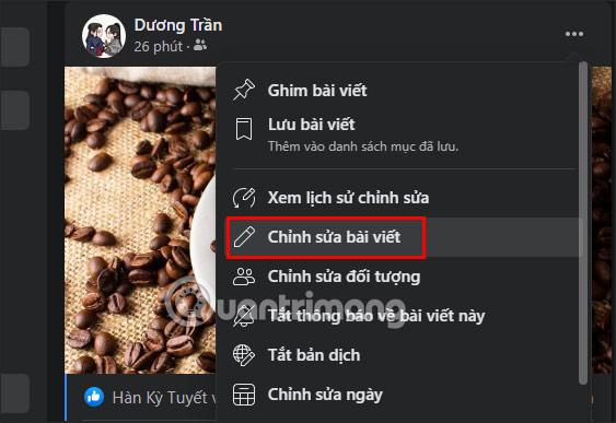 Xóa ảnh bài đăng Facebook PC