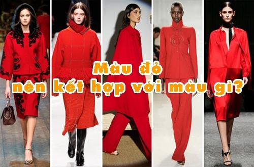màu đỏ nên kết hợp với màu gì