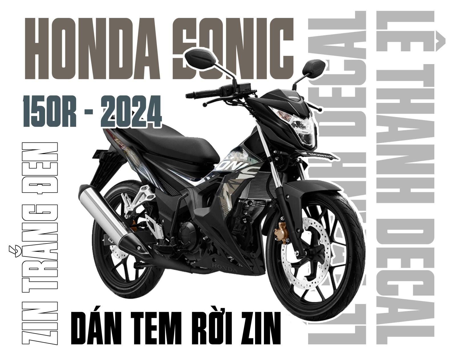 Tem rời Sonic 150R Zin trắng đen 2024