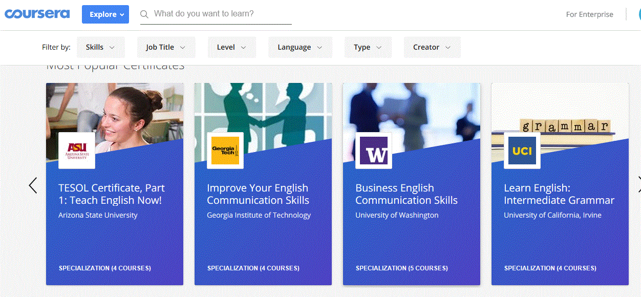 Coursera website