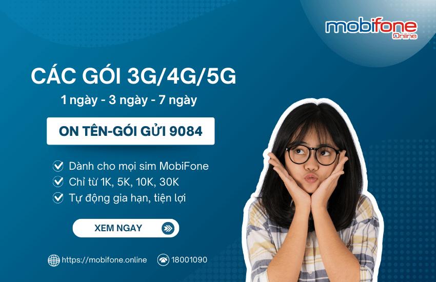 Các gói Mobi 3G/4G/5G dùng 1, 3, 7 ngày chỉ 1K 5K 10K 30K
